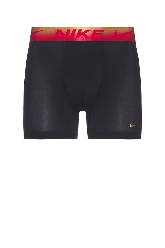 view 2 of 3 Essential Micro Boxer Brief 3 Pack in University Red, Black, & Black Metallic Gradient