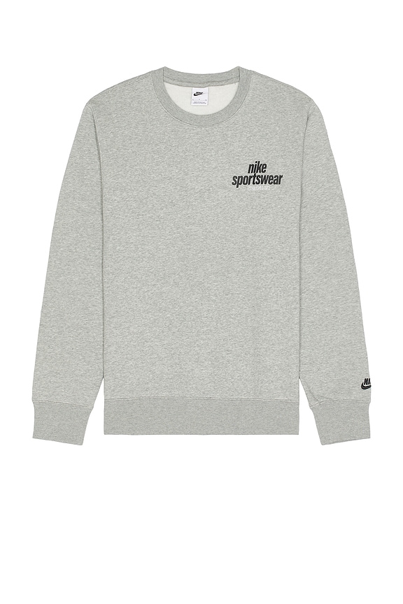 view 1 of 5 Club Crew Neck Sweatshirt in Dark Grey Heather & Black