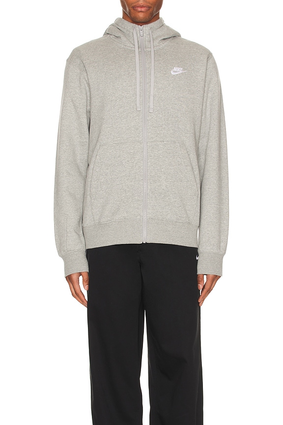 view 4 of 5 Full Zip Hoodie in Dark Heather Grey, Matte Silver, & White