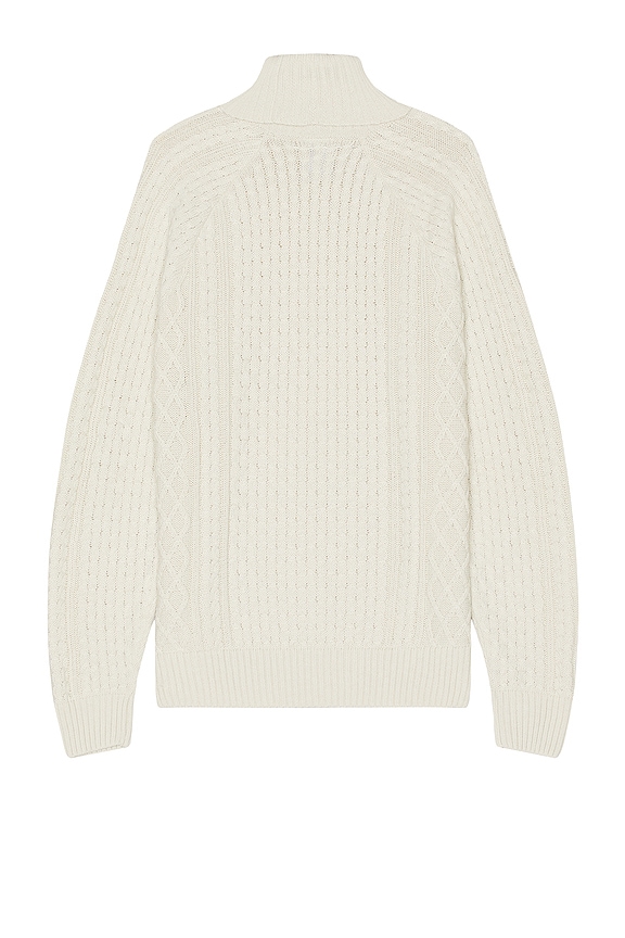 view 2 of 5 Cable Knit Turtleneck in Light Bone