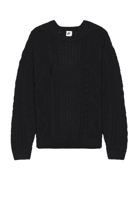 Nike M NL CABLE KNIT SWEATER LS in Black | REVOLVE