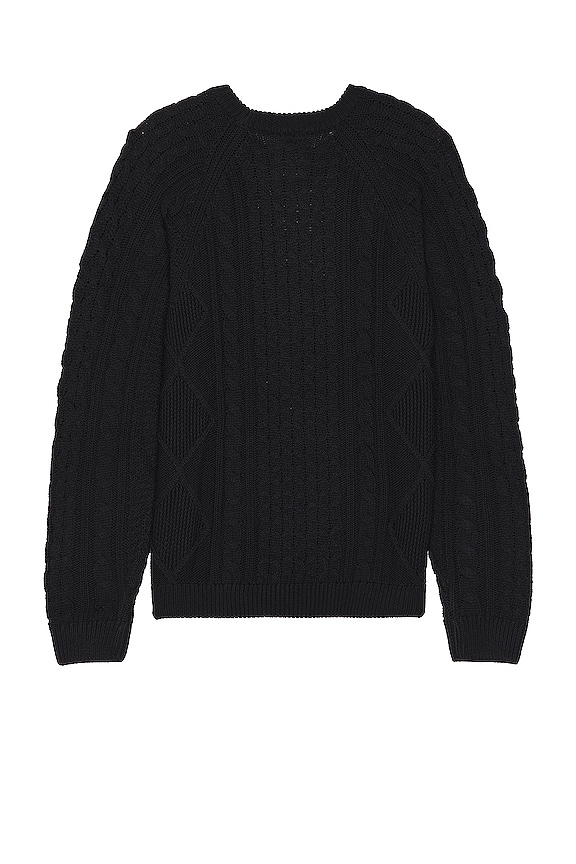 view 2 of 3 M NL CABLE KNIT SWEATER LS in Black