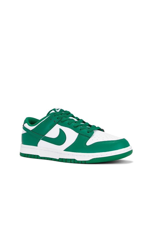 view 2 of 6 Nike Dunk Low Retro Sneakers in White & Malachite