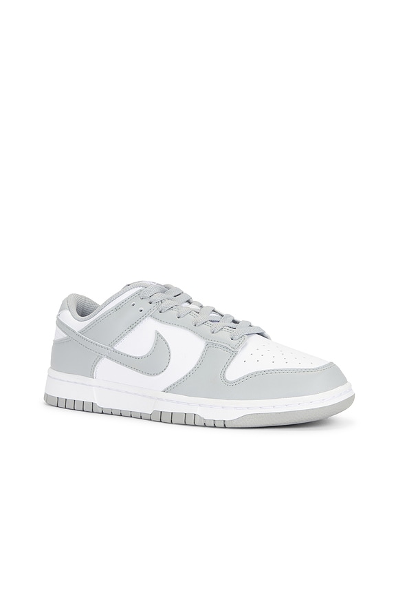 view 2 of 6 Nike Dunk Low Retro Sneakers in White, Light Smoke Grey, & White