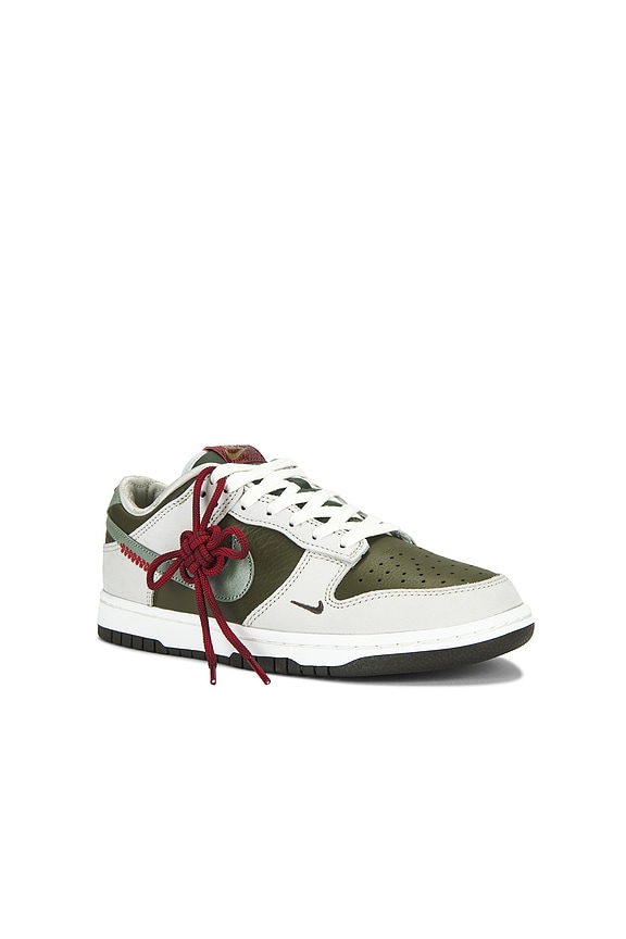 view 2 of 8 Nike Dunk Low Retro Sneakers in Medium Olive, Jade Horizon, Sail, & Ironstone