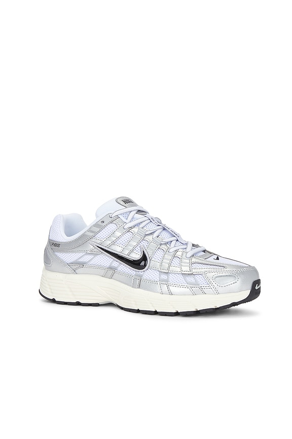 view 2 of 6 Nike P 6000 in White, Black, Metallic Silver, & Flat Silver