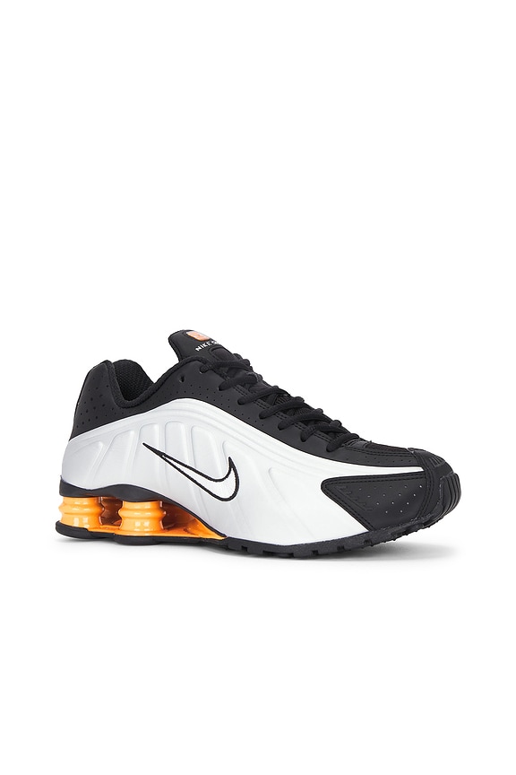 view 2 of 6 Nike Shox R4 in Black, Vast Grey, & Bright Mandarin