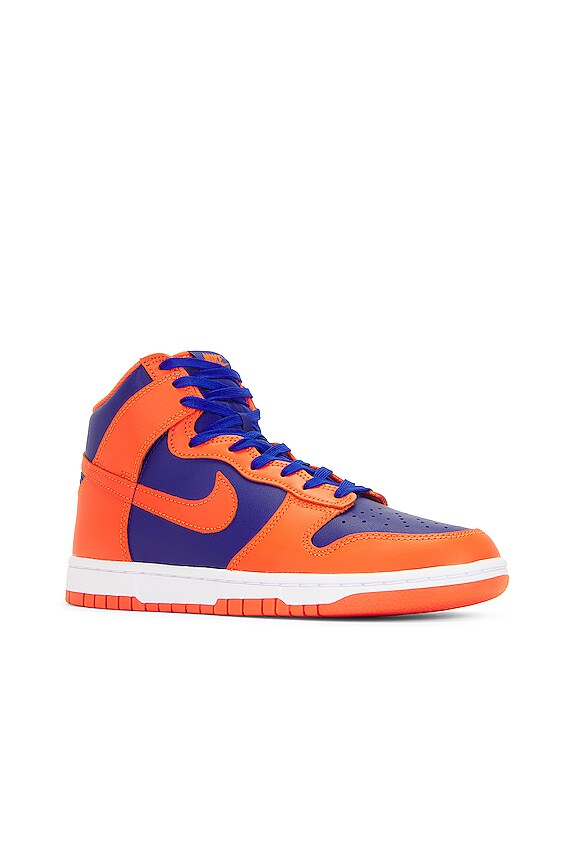 view 2 of 6 Nike Dunk High Retro in Orange, Deep Royal Blue & White