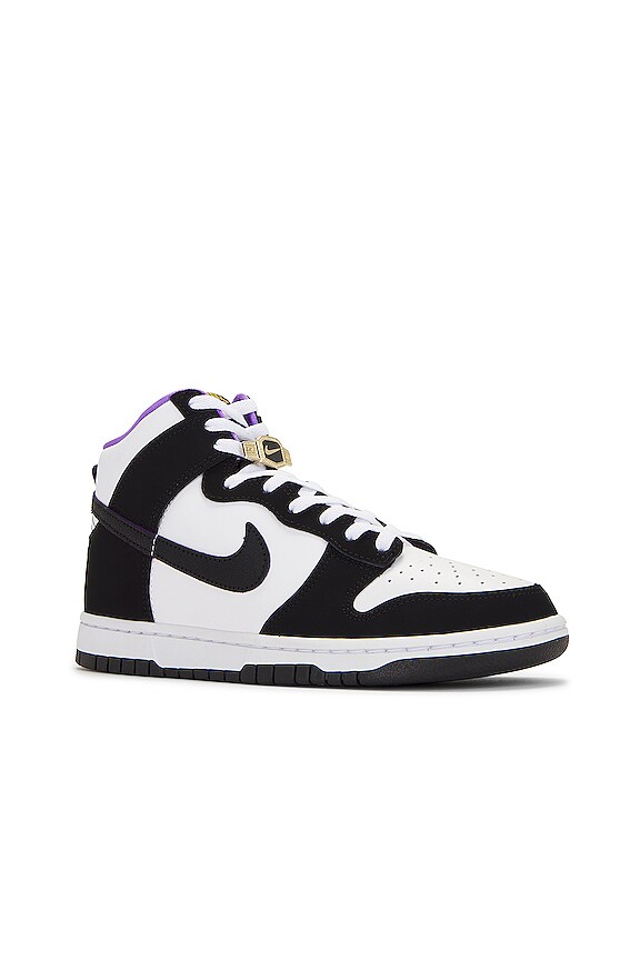 view 2 of 6 Dunk Hi Retro PRM EMB in Black, White & Action Grape