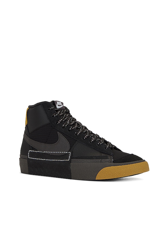 view 2 of 6 Blazer Mid Pro Club Sneaker in Black, Medium Ash, Bronzine, & Blue Tint