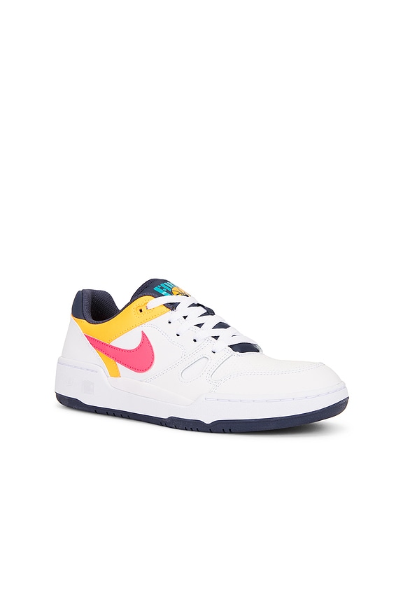 view 2 of 6 Nike Full Force Lo in White, Racer Pink, & Thunder Blue