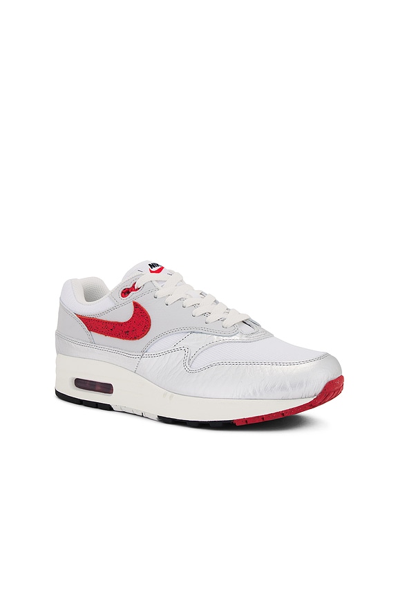 view 2 of 7 AIR MAX 1 스니커즈 in White, Chile Red, & Metallic Silver