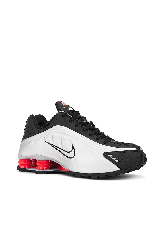 view 2 of 6 Shox R4 Sneakers in Black, Metallic Silver, & Max Orange