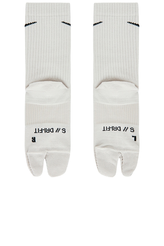 view 2 of 2 Everyday Plus Lightweight Crew Tabi Sock in Light Bone & Black
