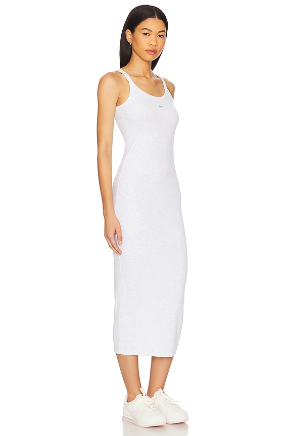 view 2 of 4 VESTIDO AJUSTADO DE TIRANTES MINI-RIB in Birch Heather & Light Orewood Brown