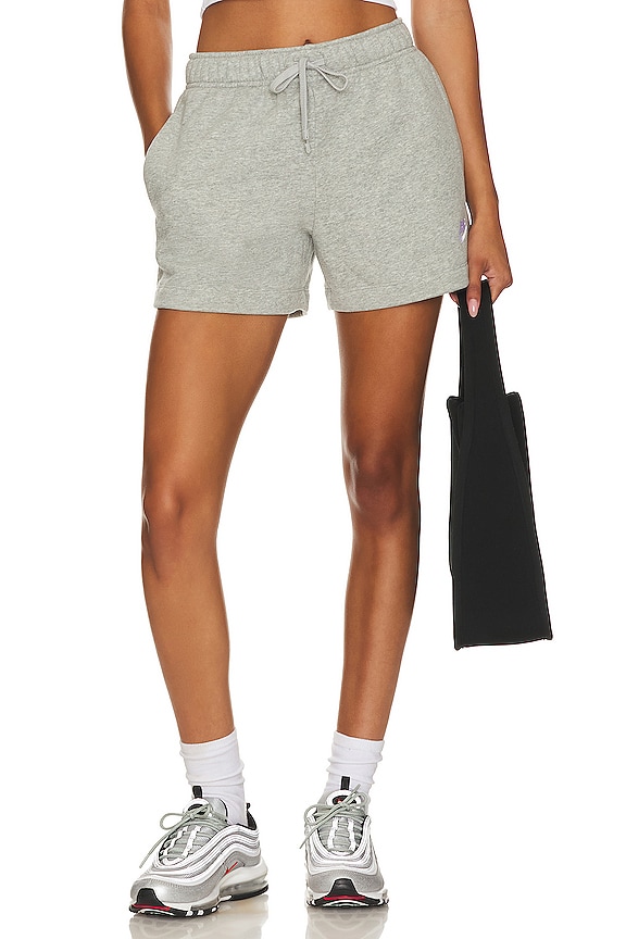 view 1 of 4 Sportswear Phoenix Fleece Mid-rise Shorts in Dark Grey Heather & White