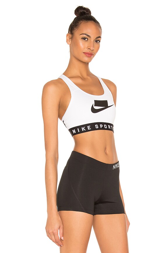 view 2 of 4 Mesh Back Swoosh Bra in White & Black