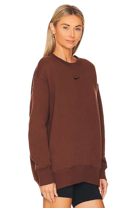 view 2 of 4 NSW Fleece Crewneck Sweatshirt in Cacao Wow & Black