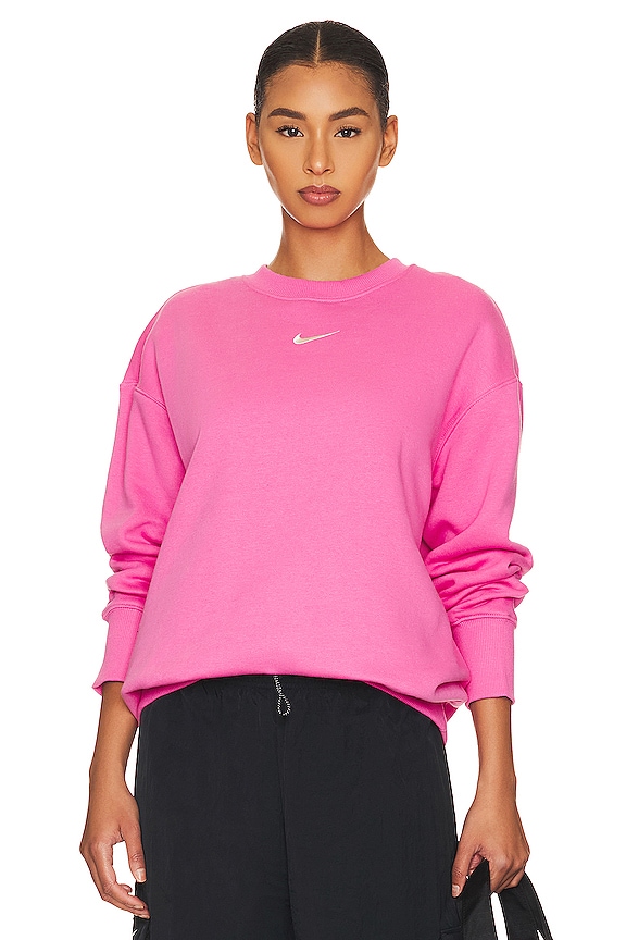 Nike NSW Oversized Crewneck Sweatshirt in Pinksicle & Sail | REVOLVE