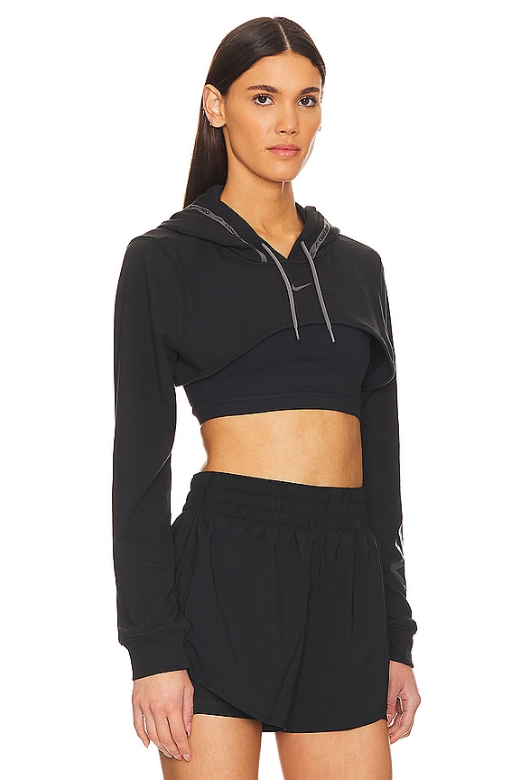 view 2 of 5 PULL À CAPUCHE MANCHES LONGUES DRI FIT in Black & Iron Grey