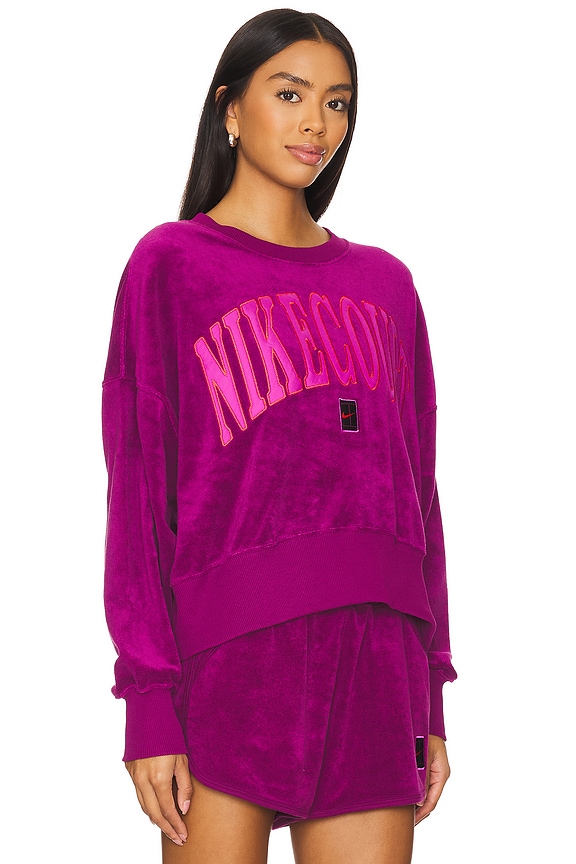 view 2 of 4 Court Heritage Tennis Sweatshirt in Sangria, Picante Red, & Hot Fuchsia