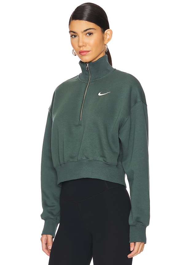 view 2 of 5 CREMALLERA DE UN CUARTO DE VELLÓN PHOENIX in Vintage Green & Sail