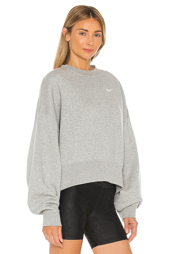 view 2 of 4 SWEAT NSW CREW FLEECE TREND in Dark Grey Heather & White