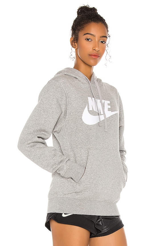 view 2 of 4 NSW Club Pullover Hoodie in Dark Grey Heather, Matte Silver & White