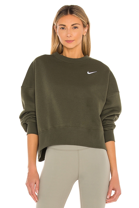nsw crew fleece sweatshirt in cargo khaki