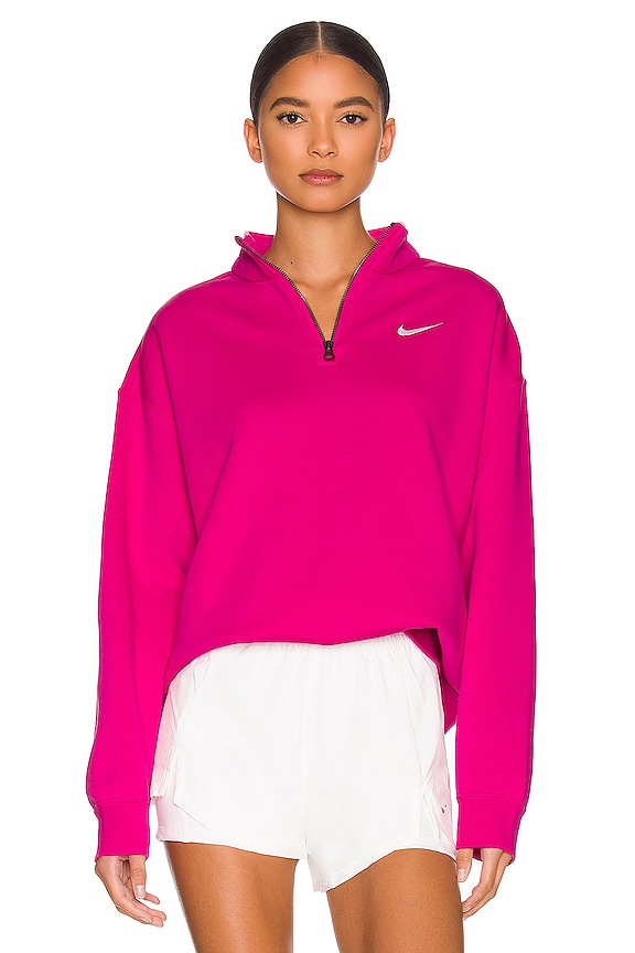 view 1 of 4 Essential Fleece Quarter Zip in Active Pink