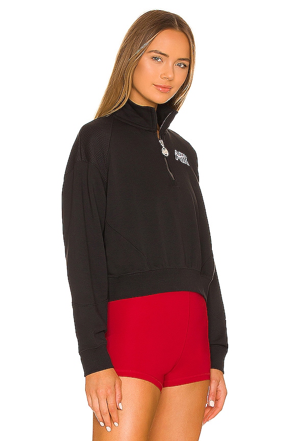 view 2 of 4 Air Fleece Quarter Zip in Black, Black & White