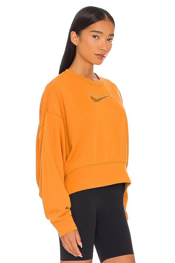 view 2 of 4 Fleece Crewneck in Light Curry & Pearl White