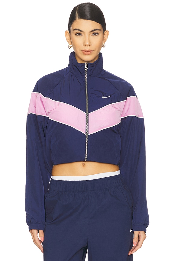 view 2 of 5 Loose UV Woven Full Zip Jacket in Midnight Navy, Sail, Playful Pink & Sail