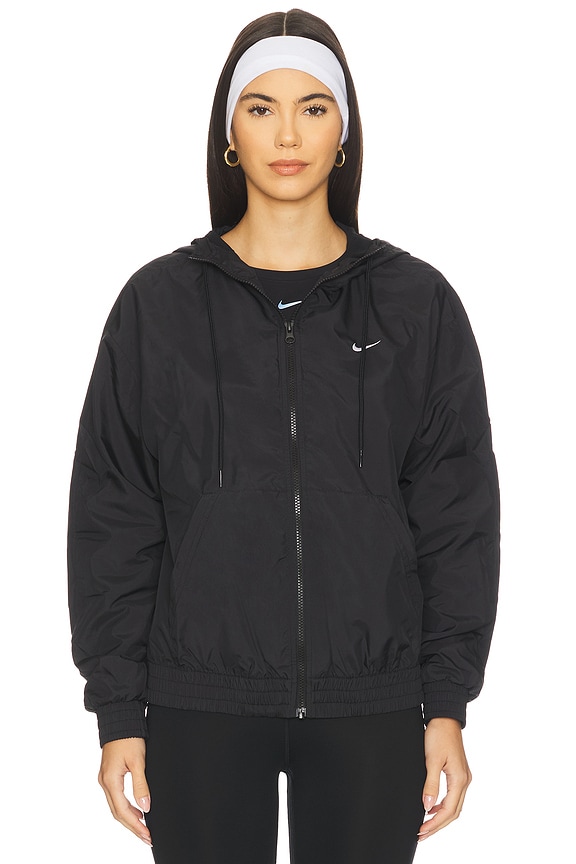 view 2 of 5 Loose Essential Woven Uv Hooded Jacket in Black & White