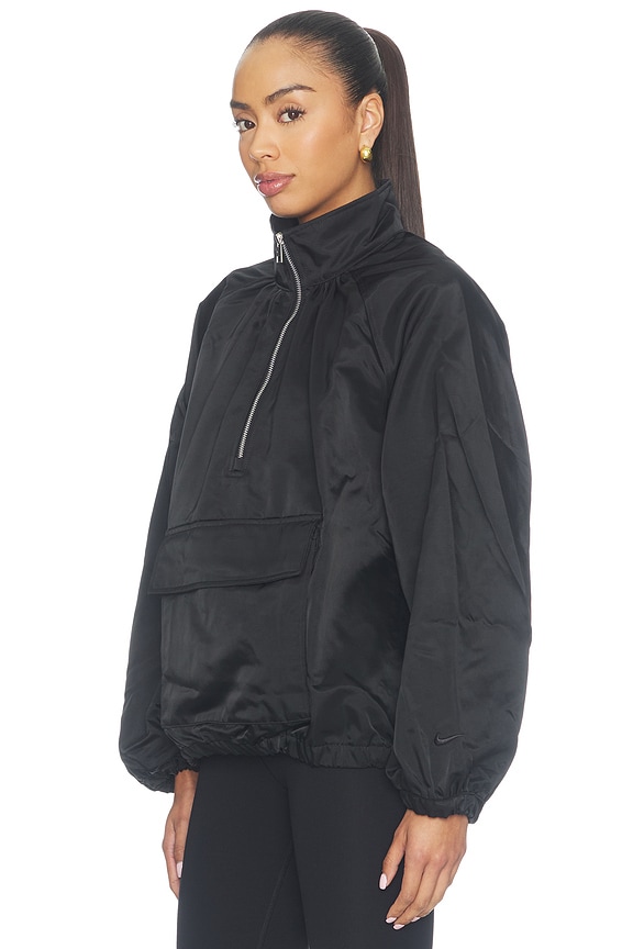 view 2 of 5 Satin Anorak Jacket in Black