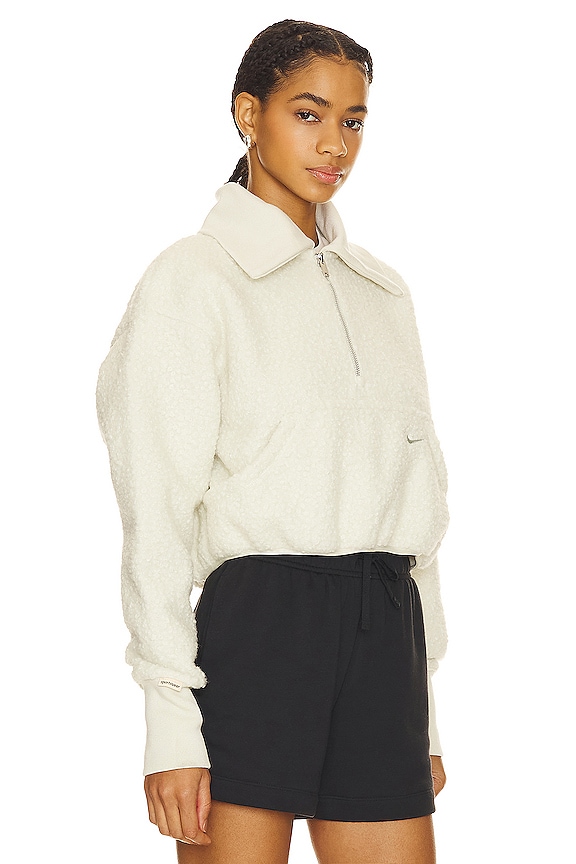 view 2 of 4 Hi-pile Fleece Half Zip Top in Sea Glass & Mica Green