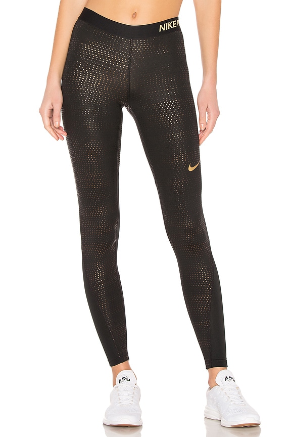 view 2 of 5 Pro Metallic Dots Tight in Black & Metallic Gold