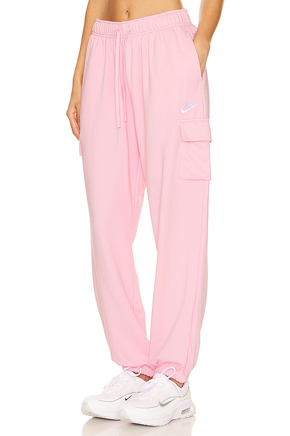 view 2 of 4 Club Fleece Cargo Sweatpants in Medium Soft Pink & White