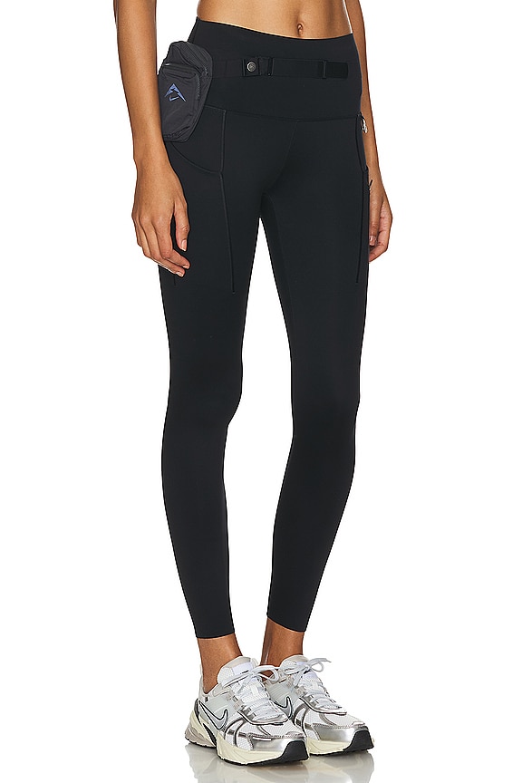 view 2 of 4 Go Trail High Waisted Cropped Leggings in Black & Dark Smoke Grey