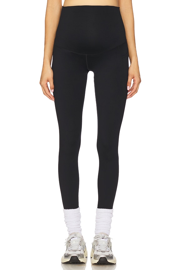 view 2 of 6 Maternity High Waisted 7/8 Leggings in Black