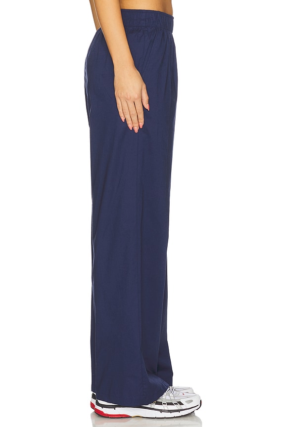view 2 of 6 Chill Poplin High Waisted Open Hem Pant in Midnight Navy & Sail