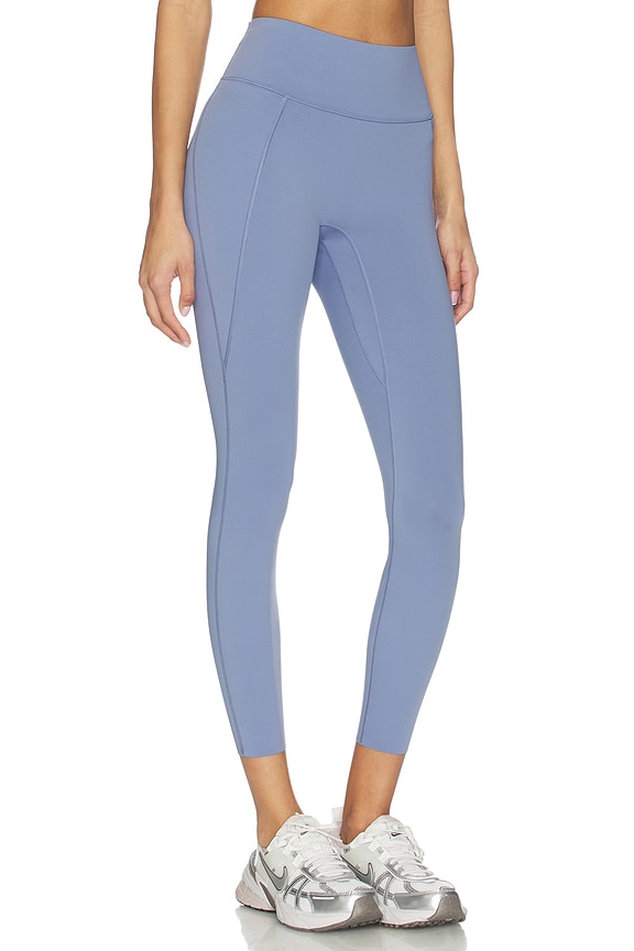 view 2 of 6 Medium Support High Waisted 7/8 Legging in World Indigo & Celestine Blue