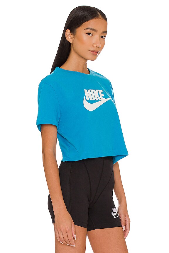 view 2 of 4 ESSENTIAL CROP 티셔츠 in Laser Blue