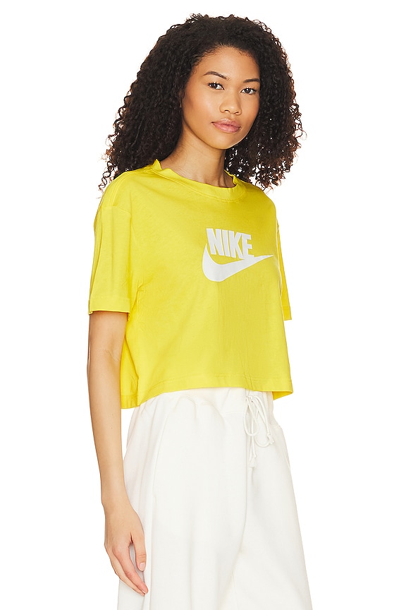 view 2 of 4 Women's Cropped Logo T-shirt in Opti Yellow