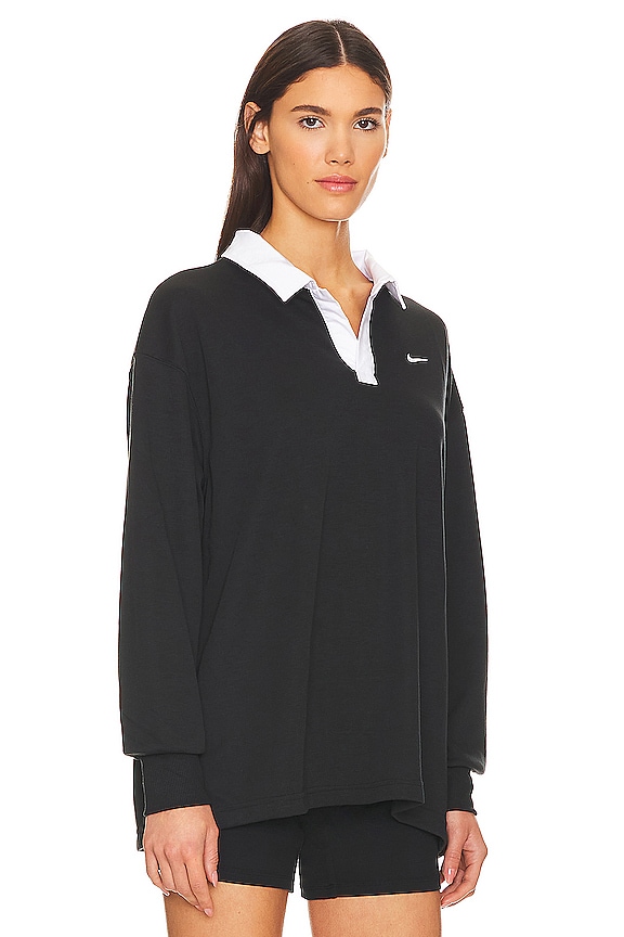 view 2 of 4 Sportswear Essential Long Sleeve Polo in Black & White
