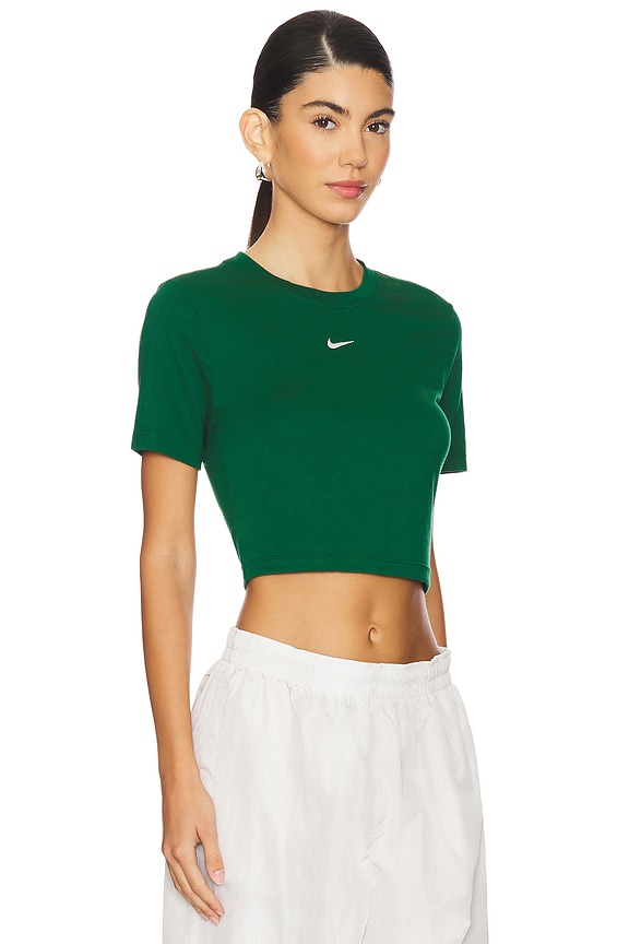 view 2 of 4 T-SHIRT CROPPED SPORTSWEAR ESSENTIAL in Gorge Green & Sail