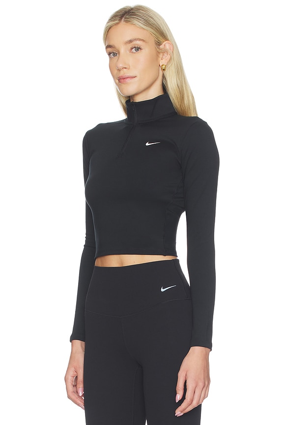 view 2 of 4 Dri Fit 1/4 Zip Mid Layer Top in Black & White