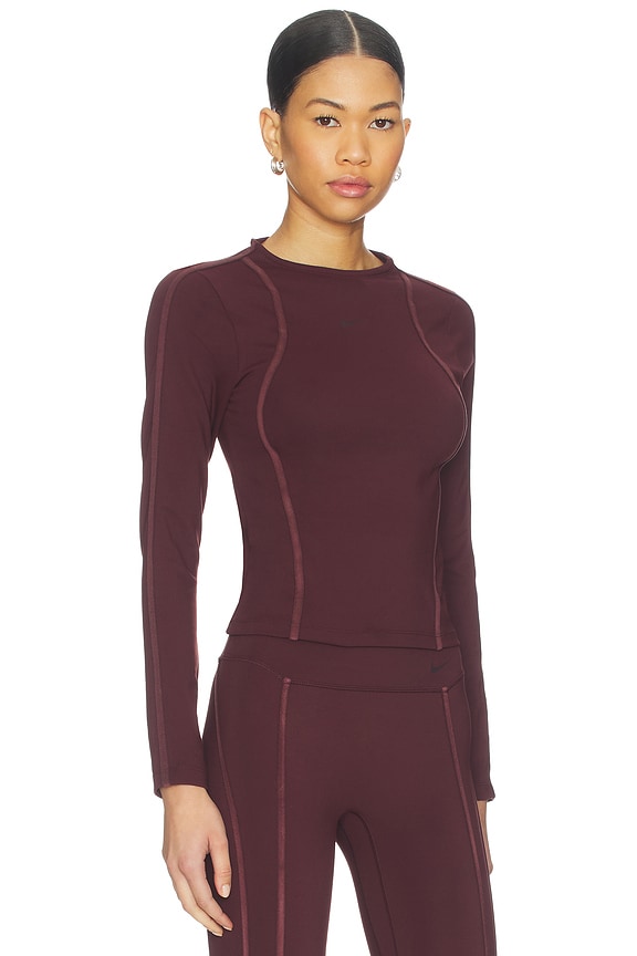 view 2 of 4 Dri Fit Long Sleeve Top in Burgundy Crush & Burgundy Ash