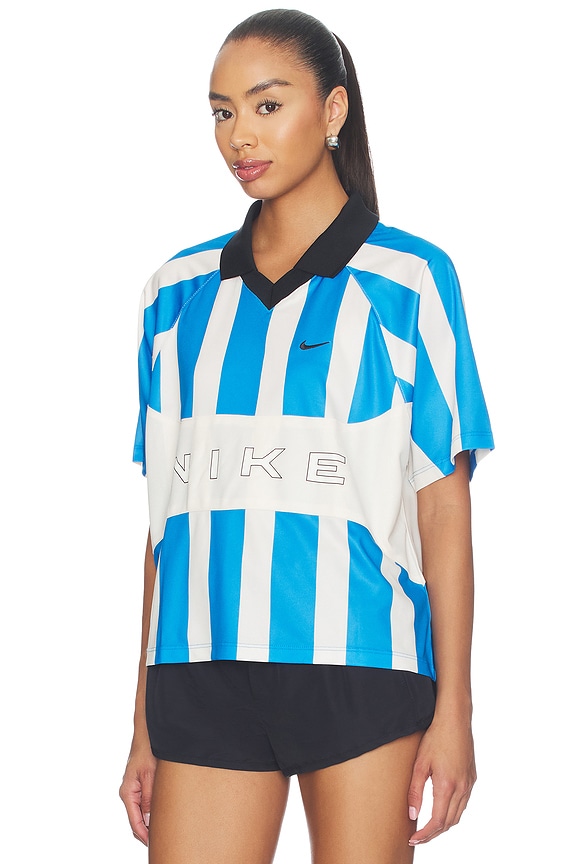 view 2 of 4 Women's Oversized Short-sleeve Striped Jersey in Blue, Chalk, & Black