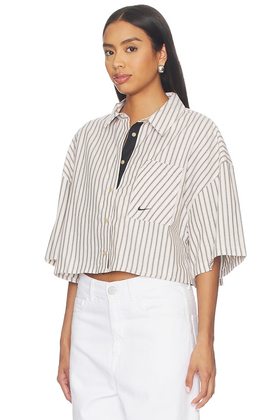 view 2 of 5 TOP DE MANGA CORTA OVERSIZED PARA MUJER WOMEN'S OVERSIZED SHORT-SLEEVE TOP in Linen & Black